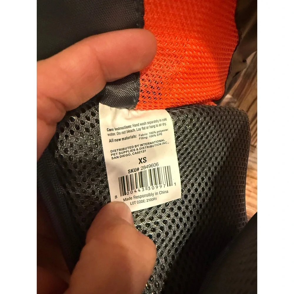 International Pet Supplies Life Jacket Dog XS Teal Orange Reflective Safety Vest
